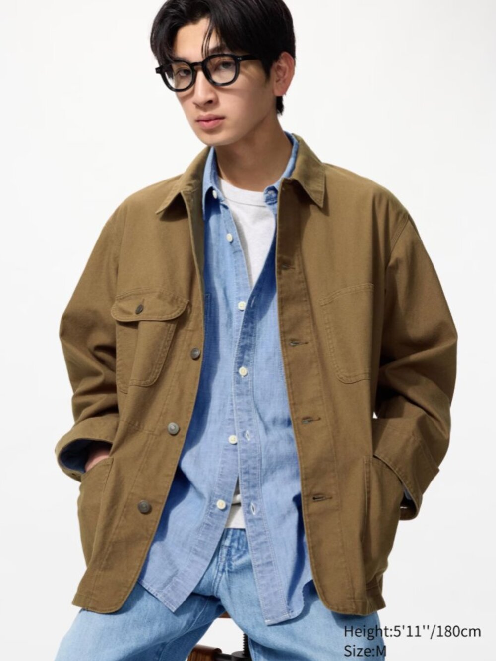 Uniqlo Men's/Unisex Buttondown Utility Jacket - Medium - NWT - Tan/Brown